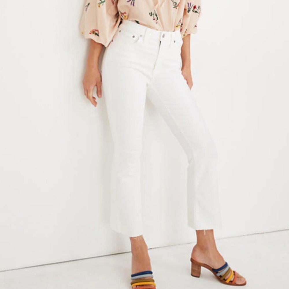 Madewell White Cali Demi Boot Jeans